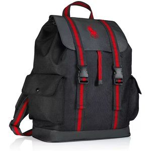 RALPH LAUREN POLO Fragrances Black Red Backpack Pony Travel Gym Weekend Bag NWT